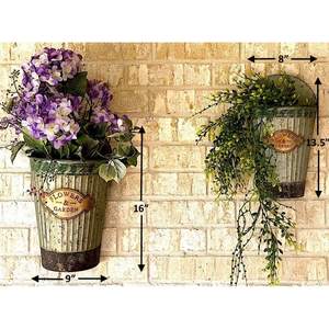 Jardinière décorative d'extérieur en métal galvanisé fait à la main Pot de fleur vivant de luxe classique - Product Image 3