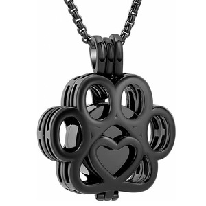 Joia para cremação de animais de estimação, para cinzas de cães/gatos, pingente memorial de aço inoxidável com formato de pata, colar urna. - Product Image 4