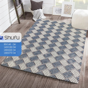 Tapis Design Moderne Motif Abstrait Qualité Premium Antidérapant Lavable Haute Densité Boîte en Mousse Fabriqué à la Machine en Relief Shufu Haute - Product Image 1
