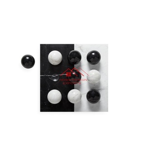 คุณภาพสูงตกแต่งชุดหมากรุกสีดําสีขาว XO เกมหมากรุกของเล่นโลหะ Tic Tac Toe หมากรุกเล่นตกแต่ง - Product Image 3