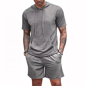 Fabricante Hombres Cremallera Sudadera con capucha Conjuntos cortos Personalizado Transpirable Unisex Sudadera con capucha Conjuntos cortos Secado rápido Sudadera con capucha Conjuntos cortos - Product Image 3