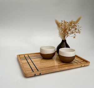 Plateau de service en bois et résine époxy violet, design artisanal, plateau en bois de qualité supérieure, poignée en métal, prix le plus bas - Product Image 6