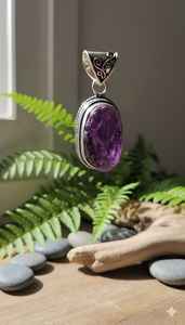 <b>Amethyst</b> Cluster Druzy Pendant, Rhinestone and <b>Amethyst</b> Natural Stone Pendant <b>Amethyst</b> Cluster Crystal Pendants Rough <b>Amethyst</b> - Product Image 1
