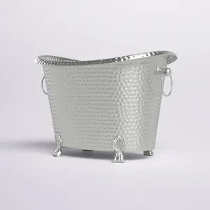 Elegante Cubitera Redonda de Acero Inoxidable de 5L con Diseño Zen Asiático para Enfriar Cerveza y Vino, Ideal para Eventos y Catering, Hecha a Mano, Zahid Premium - Product Image 5