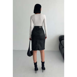 Medium Length <b>Skirt</b> 1074 - <b>Black</b> - Product Image 2