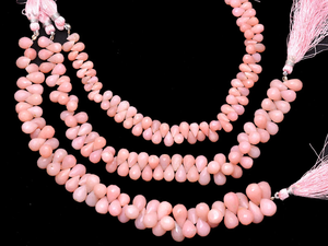 AAA rose opale 6x8mm à facettes larme Briolette perle péruvienne rose opale naturelle semi-précieuse pierre gemme goutte perle de fabrication de bijoux - Product Image 3