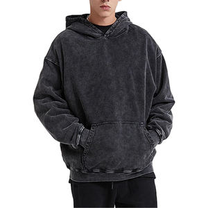 Vente en gros de sweats à capuche délavés à l'acide 100% coton pour hommes conception personnalisée haute qualité décontracté solide grande taille thermique hiver polaire 3D meilleur - Product Image 6