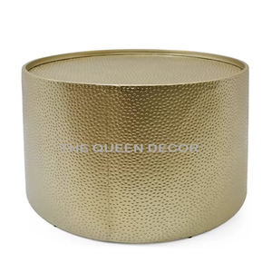 Mesa de centro de acero inoxidable con acabado dorado hecho a mano contemporáneo de calidad de lujo para sala de estar Metal de calidad - Product Image 5