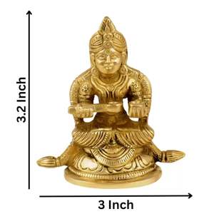 Annapurna Devi estatua Idol Murti religioso decorativo Metal artesanía Showpiece estatuilla pulida con impresión de huecograbado - Product Image 3