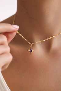 Collar Polaris chapado en oro North Star Pave colgante joyería celestial collar minimalista colorido regalo elegante para mujeres - Product Image 6