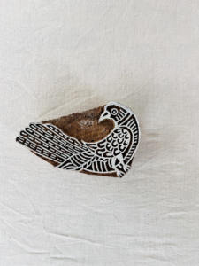 <b>Hand</b> Carved Bird Wood Block <b>Stamp</b>: Indian Textile Printing | Traditional Indian Textile Block Fabric, Paper, <b>Hand</b> Palm Stamping - Product Image 3