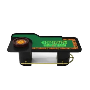 Mesa de ruleta de calidad de Casino totalmente personalizable, con rueda elegante, patas de madera fuertes/Base de fieltro impermeable