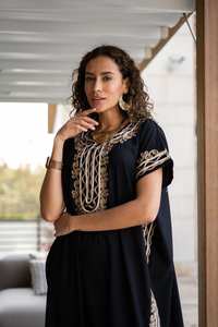 2025 tradicional bordado a mano sólido Kaftan de mujer Vestido largo de alta calidad con mangas cortas primavera playa otoño desgaste - Product Image 2