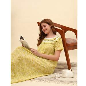 Camisón Victoriano de Algodón para Mujer, Camisón con Estampado Floral - Product Image 1