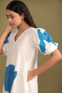 Vestido indio de algodón estampado con bloque de mano, nueva moda, ropa informal de verano con cintura Natural de longitud Midi para regalo del Día de San Valentín - Product Image 4