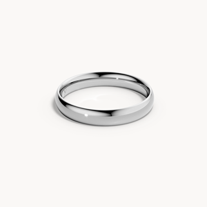 Bague de mariage fine et plate en or 14 carats plaqué rhodium avec diamant - Product Image 1