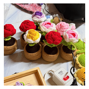 Fleur au crochet artisanale, fleur au crochet en fil pour la décoration d'événements, kits d'artisanat et accents cadeaux, Vietnam - Product Image 5