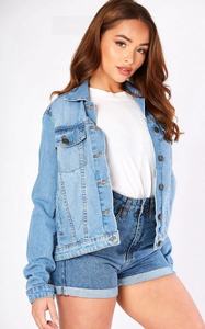 Veste en jean classique pour femmes en gros respirant tissé à manches longues longueur régulière toutes les couleurs - Product Image 3