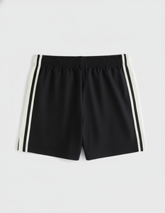 <b>Men's</b> Black Athletic <b>Shorts</b> with <b>White</b> Side Stripes Quick Dry Running Gym Workout <b>Shorts</b> - Product Image 1