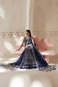 Lehenga Choli Anarkali de luxe pour femmes, lourdement orné, en acrylique, pour les fêtes, les réceptions de mariage formelles, look de mariée - Product Image 6