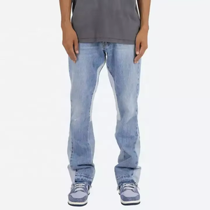 New Arrival Fashionable Ripped Hole Casual Long Denim Pants Men High Street Style Streetwear Cotton Loose Fit <b>Jeans</b> Pants - Product Image 3