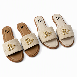 Sandalias de mujer con plantilla de corcho, adornadas con perlas, suela gruesa, punta abierta, para interior y exterior, estilo slip-on, OEM ODM - Product Image 1
