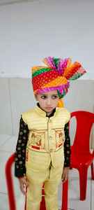 Turban en coton royal du Rajasthan Barati Safa pour hommes et femmes, chapeaux Feta pour les fêtes - Product Image 4