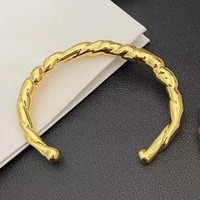 Bracelet jonc minimaliste en laiton plaqué or 18 carats pour femme Lerca, bijoux personnalisés pour les occasions de fête