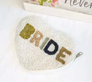 MD Handicrafts Mini pochette à pièces nommée personnalisée pour les filles entièrement perlée à la main Style clé fermeture à glissière petit matériel porte-monnaie - Product Image 3