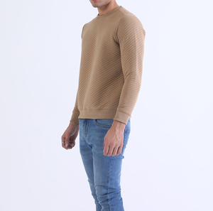 Gran oferta logotipo personalizado 350 GSM Color sólido 100% algodón cuello redondo en blanco manga larga sudadera para hombres - Product Image 6