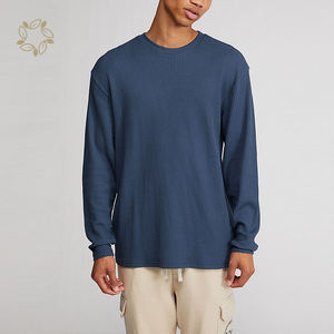 Haute qualité pur coton garder au chaud Kint hommes à manches longues Logo personnalisé impression été col rond T-shirt pour hommes livraison DDP - Product Image 2