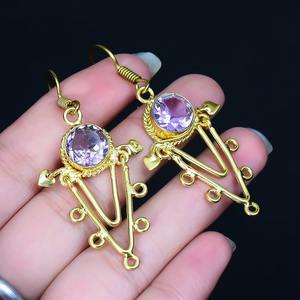 925 argent Sterling massif fait à la main pierres précieuses améthyste haute qualité boucles d'oreilles bijoux meilleur cadeau de mariage pour les filles 925 timbre bijoux - Product Image 4