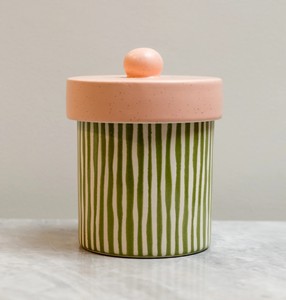 Juego de recipientes decorativos de cerámica con tapa de madera, diseño botánico, herméticos, para té, café y azúcar. - Product Image 5