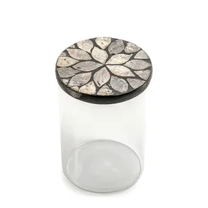 Elegant Acrylic and Aluminium Sweet <b>Box</b> <b>for</b> Dates Candy and Chocolate <b>Storage</b> with <b>Black</b> White Enamel Perfect <b>for</b> Tabletop Use - Product Image 2