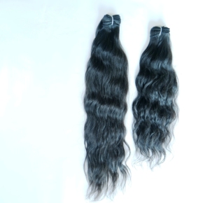 Natural Remy Black Temple Human Hair Bundles Wavy Cuticle Aligned Water Wave Style Unprocessed <b>Cheap</b> Manufacturer's <b>Extensions</b> - Product Image 3