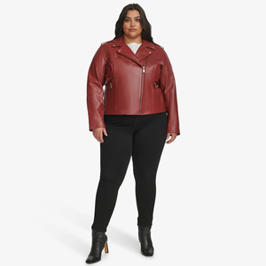 Vestes en cuir véritable pour femmes, vestes en cuir d'agneau de haute qualité, design personnalisé, taille plus, veste de moto pour femmes - Product Image 4