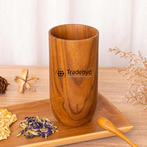 Handcrafted Wooden Tumbler-Eco-Friendly Reusable Built-In Handle for Rustic Living Stylish Dining Outdoor Use Tradebyd - Product Image 2