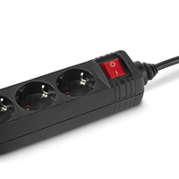 Régulateur d'extension à 4 prises 16A/250V 3680W Longueurs 1,5/3/5m Noir Modèle Don Feliz RE9061-RE9065-RE9069 Chine