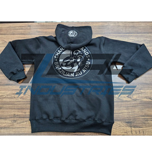 เสื้อฮู้ดผ้าโพลีเอสเตอร์และผ้าฝ้ายสำหรับผู้ชายและผู้หญิงเสื้อฮู้ดผ้าฟลีซสำหรับฝึกวิ่งจ๊อกกิ้งปักลายผ้าไหมสกรีน - Product Image 2