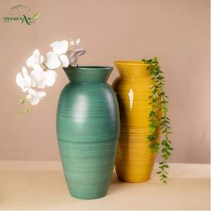 Jarrón de Mesa Art Deco Enrollado de Bambú Hecho a Mano y Personalizable - Decoración Ecológica y Duradera de Thanh Nam Arts JSC - Product Image 1