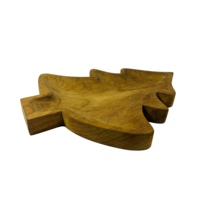 Plateau décoratif en bois de teck en forme de pin, fait main, design naturel, élégant, pour mariage, thème écologique, pour la décoration de table