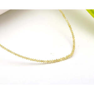 Collier de perles facettées en argent 925, diamant jaune de 16 pouces, 1,8-2,4 mm - Product Image 1