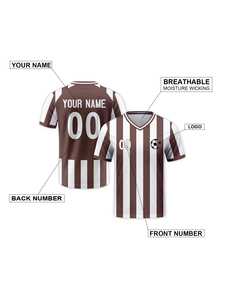 Custom Brown & <b>White</b> Soccer Jersey OEM Service Personalized Football Shirt with Name Number Team for Women <b>Men</b> Youth Fans - Product Image 5