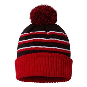 Gorro bordado caliente con pompón y gorros de etiqueta tejida - Product Image 6