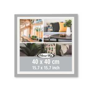 Cadre photo moderne en argent 40x40 cm, format A2/A4, en MDF et alliage métallique, à des fins décoratives - Product Image 4
