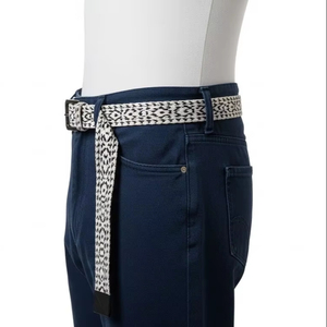 Ceinture en tissu de coton avec boucle à ardillon, sangle en toile tissée durable, ceinture de taille réglable pour hommes et femmes, voyage en plein air, usage quotidien - Product Image 4