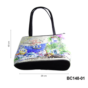 Bolso Tote de Lona con Estampado Vintage de Letras DAFNI BIG PAZAR, con Cierre de Cremallera y Forro de Algodón, para Compras en Todas las Estaciones - Product Image 1