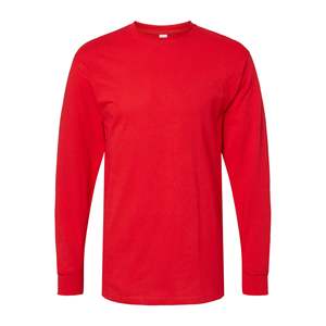 Camisa casual roja de manga larga para hombre, talla XL, invierno 4820, 100% algodón, tejido de peso medio, sin cuello, anti-pilling, tejido suave - Product Image 2