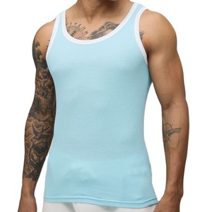 Débardeur Vintage Homme en Coton Respirant 100% Coton, Coupe Longue Slim Fit, Style Urbain, Matière Côtelée Tricotée pour Musculation - Product Image 1
