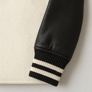 Chaqueta Varsity de Invierno Personalizada con Mangas de Cuero, Parche con Logotipo, Fabricante OEM, Pedidos al por Mayor, Alta Calidad, Impermeable, Todas las Tallas - Product Image 3